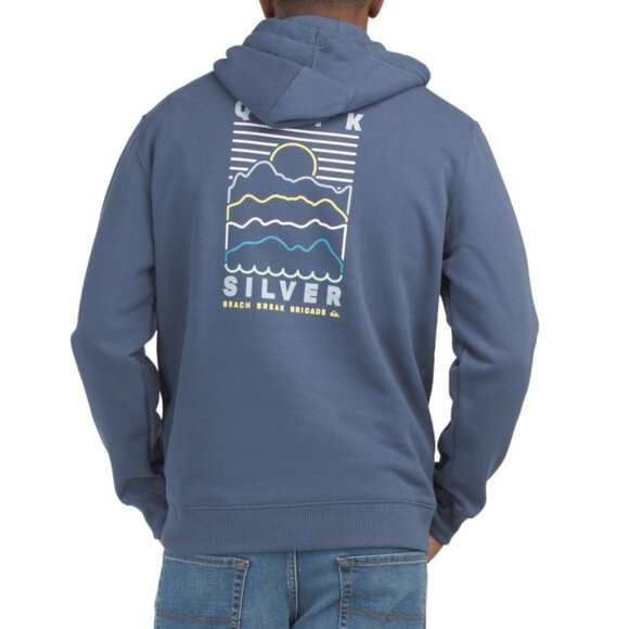 QUIKSILVER Vintage Indigo Explore Graphic Fleece Lined Hoodie - Picture 2 of 2